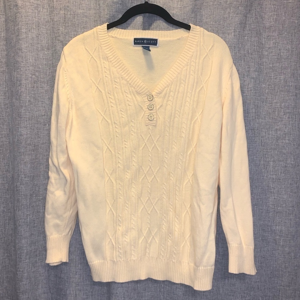 WOMENS Karen Scott yellow sweater medium